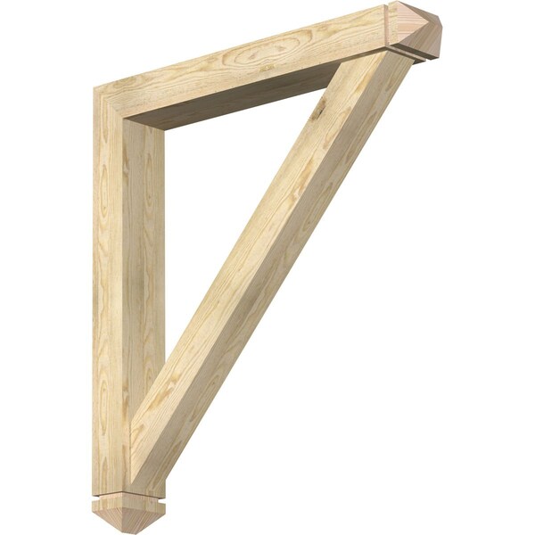 Ekena Millwork Traditional Arts and Crafts Rough Sawn Bracket w/ Offset Brace, Douglas Fir, 6"W x 40"D x 44"H BKT0604X40X44TRA03RDF - main